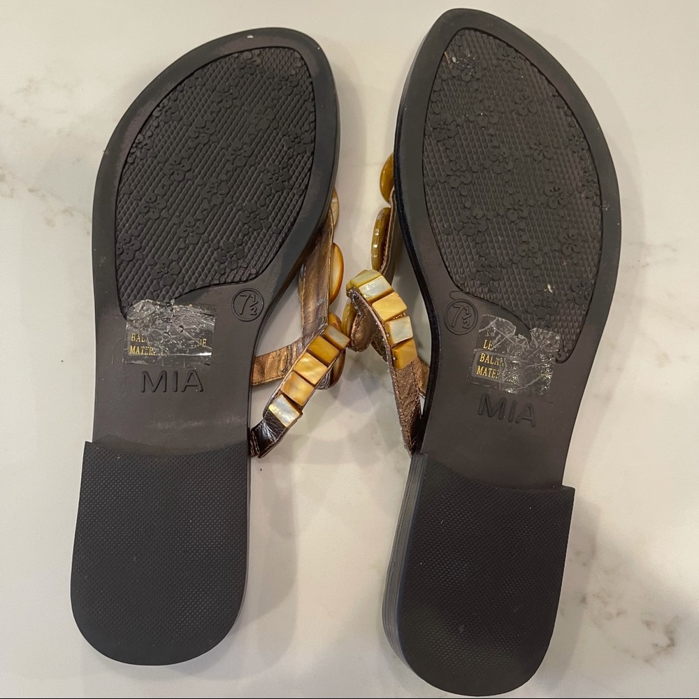 MIA brown & yellow beaded leather sandal - Picture 13 of 14